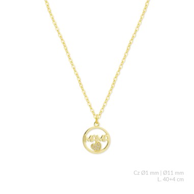 Silver necklace with cubic zirconium