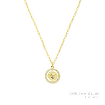 Silver necklace with cubic...