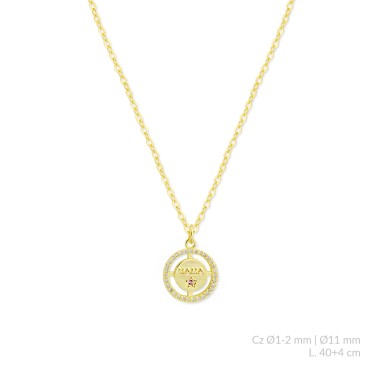 Silver necklace with cubic zirconium