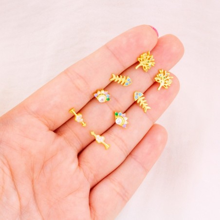 Boucles d'oreilles en Argent avec oxyde de zirconium