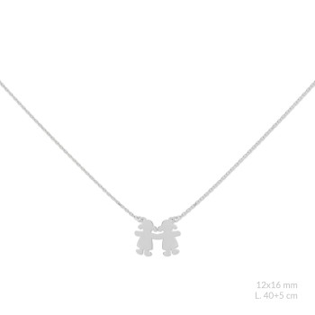 Silver necklace with cubic...