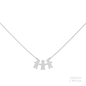 Silver necklace with cubic...