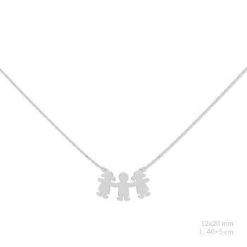 Silver necklace with cubic...