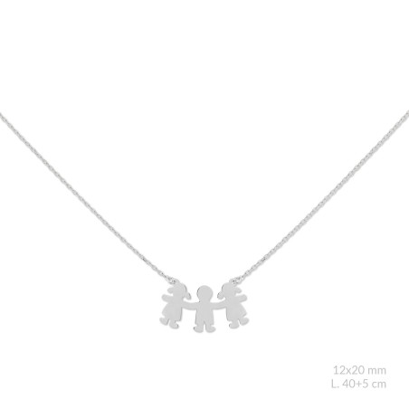 Silver necklace with cubic zirconium |Girl / Boy / Girl