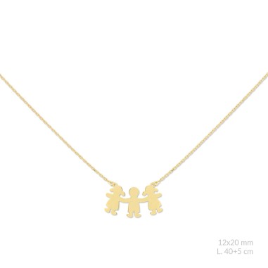 Silver necklace with cubic zirconium |Girl / Boy / Girl