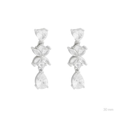 Silver earrings with cubic zirconium