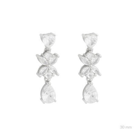 Pendientes de Plata de Ley con circonitas