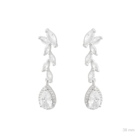 Brincos de Prata Esterlina com zircônia