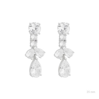 Silver earrings with cubic zirconium