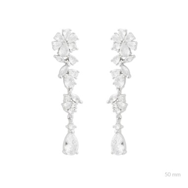 Silver earrings with cubic zirconium