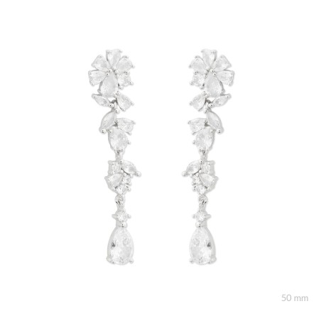 Silver earrings with cubic zirconium