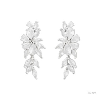 Brincos de Prata Esterlina com zircônia