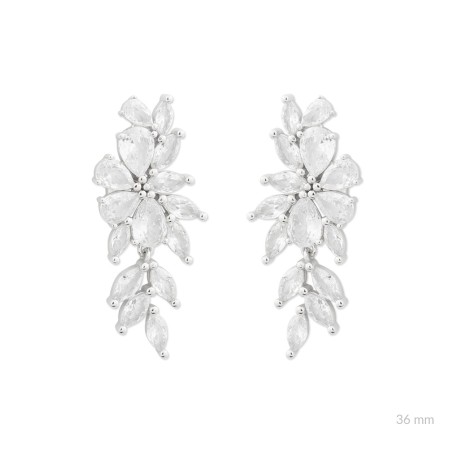 Silver earrings with cubic zirconium