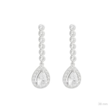 Pendientes de Plata de Ley con circonitas