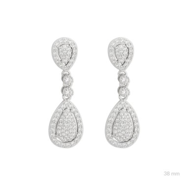 Silver earrings with cubic zirconium