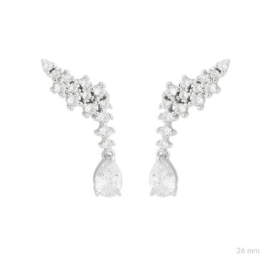 Boucles d'oreilles en Argent avec oxyde de zirconium | Grimpeur d'oreille