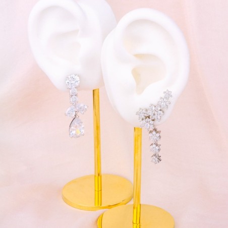 Silver earrings with cubic zirconium
