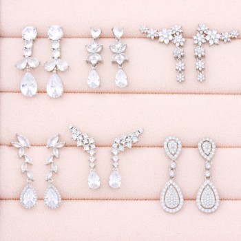 Silver earrings with cubic... 2