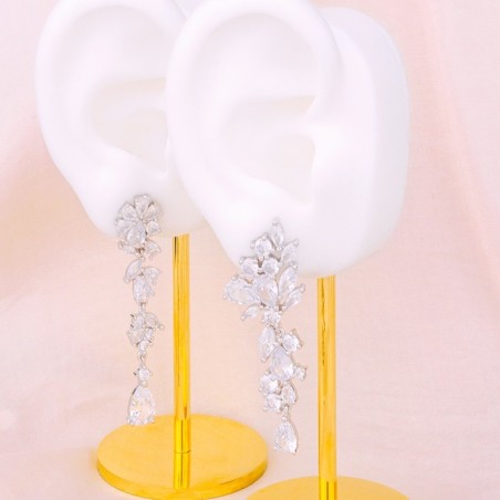 Silver earrings with cubic zirconium