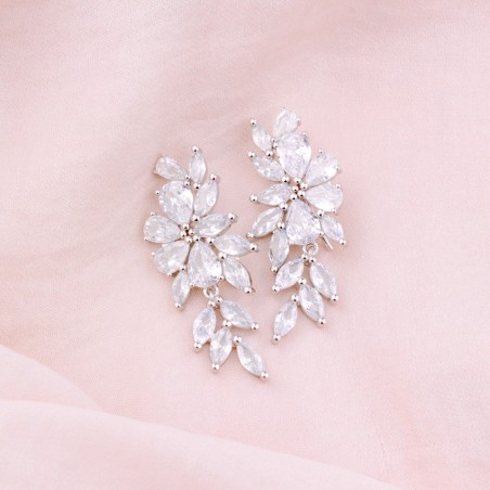 Brincos de Prata Esterlina com zircônia