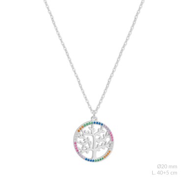 Silver necklace with cubic zirconium