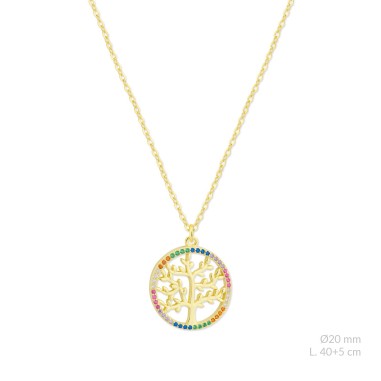 Silver necklace with cubic zirconium