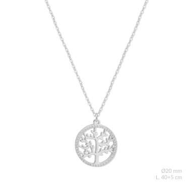 Silver necklace with cubic zirconium