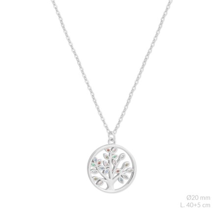 Silver necklace with cubic zirconium