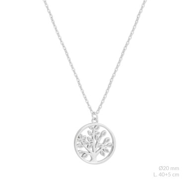 Silver necklace with cubic zirconium