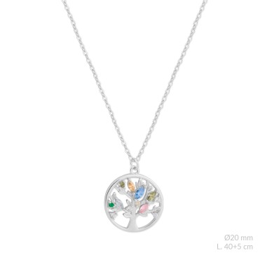 Silver necklace with cubic zirconium