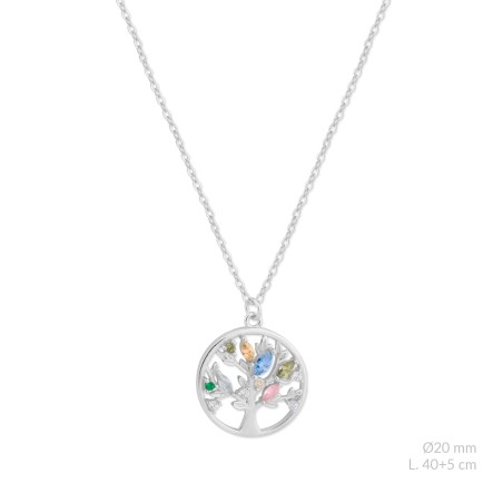 Silver necklace with cubic zirconium