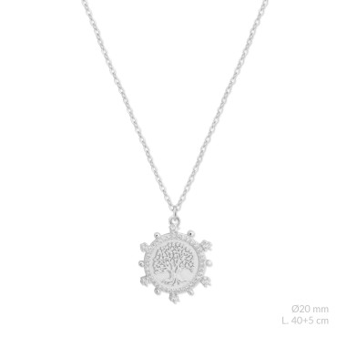 Silver necklace with cubic zirconium