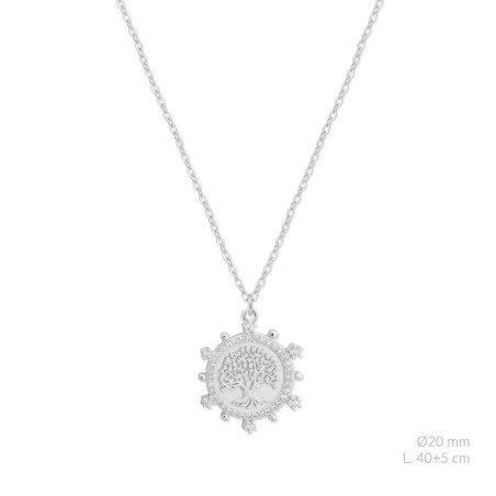 Silver necklace with cubic zirconium