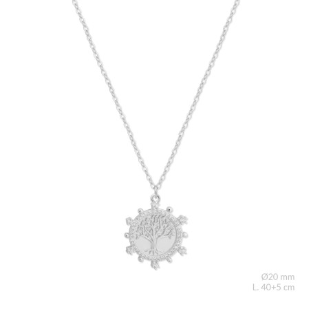 Silver necklace with cubic zirconium