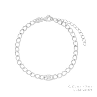Pulseira de Prata Esterlina com zircônia | E