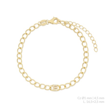 Silver bracelet with cubic zirconium | E