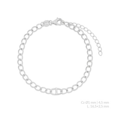 Pulsera de Plata de Ley con circonitas | I