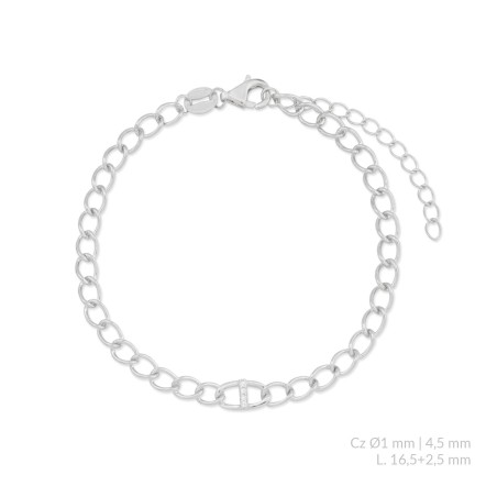 Pulsera de Plata de Ley con circonitas | I