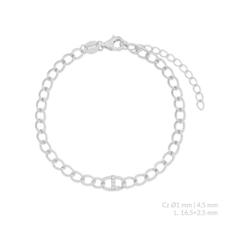 Pulseira de Prata Esterlina com zircônia | L