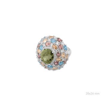 Silver ring with cubic...