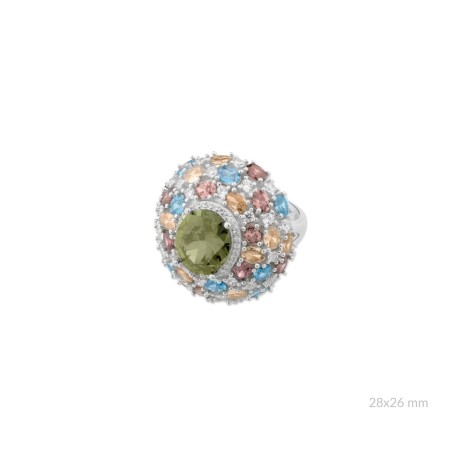 Silver ring with cubic zirconium