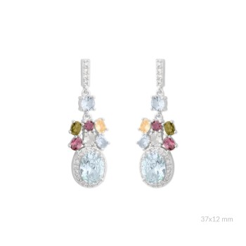 Silver earrings with cubic...