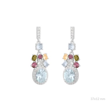 Boucles d'oreilles en Argent avec oxyde de zirconium