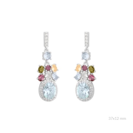 Silver earrings with cubic zirconium