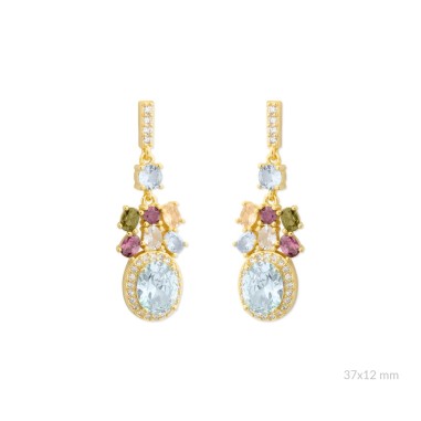 Brincos de Prata Esterlina com zircônia