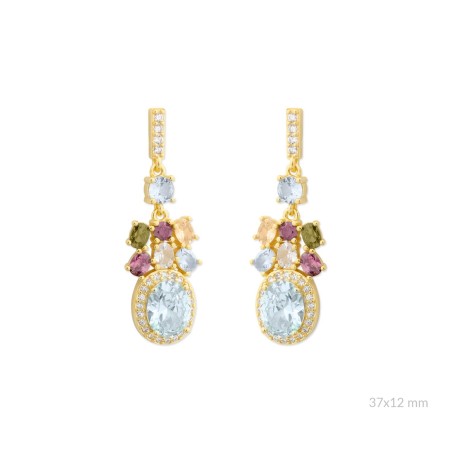 Silver earrings with cubic zirconium