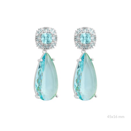 Silver earrings with cubic zirconium