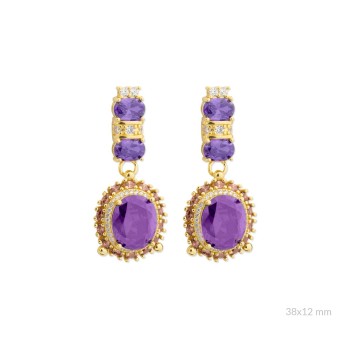 Silver earrings with cubic...