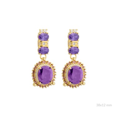 Brincos de Prata Esterlina com zircônia