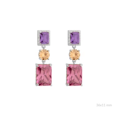 Boucles d'oreilles en Argent avec oxyde de zirconium